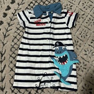Baby boy polo shark romper 3M